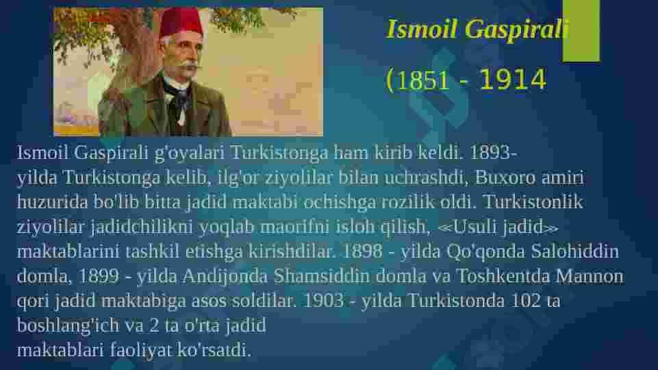 Turkiston jadidlari ilgari surgan  g’oyalar, ma’rifiy qarashlar va ularning  mazmun va mohiyati 6