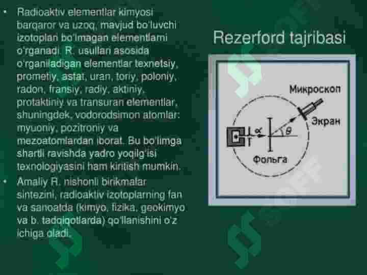 RADIOKTIV MODDALAR. FAYANS VA SODDI QONUNI 2