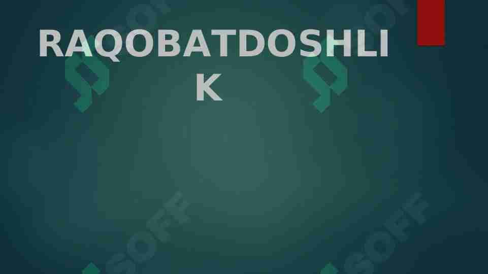 RAQOBATDOSHLIK 1