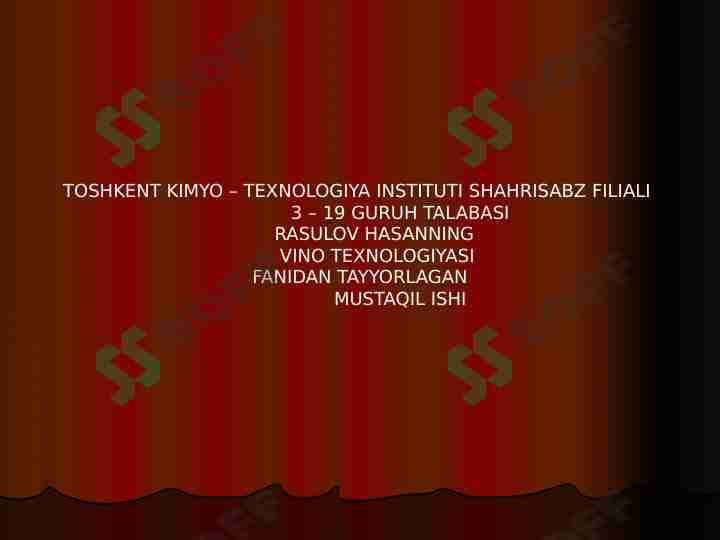Uzumdan olinadigan alkogol mahsulotlar