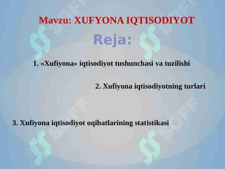 XUFYONA IQTISODIYOT 1