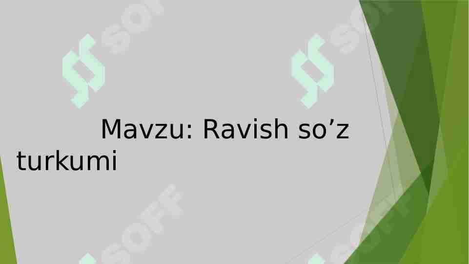 Ravish so'z turkumi 1