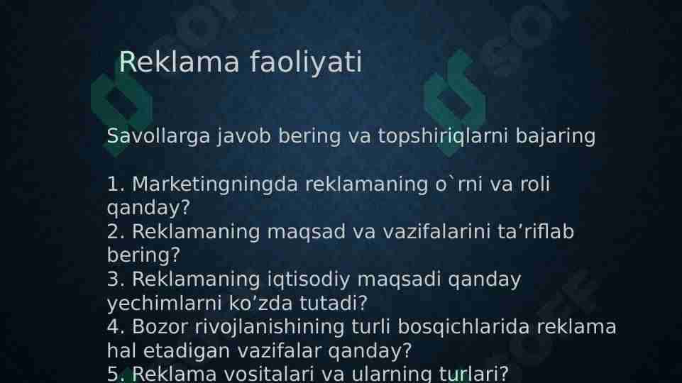 Reklama faoliyati 1