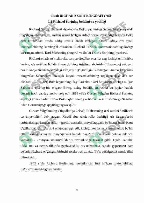 Richard Sorge hayot va aql. 6
