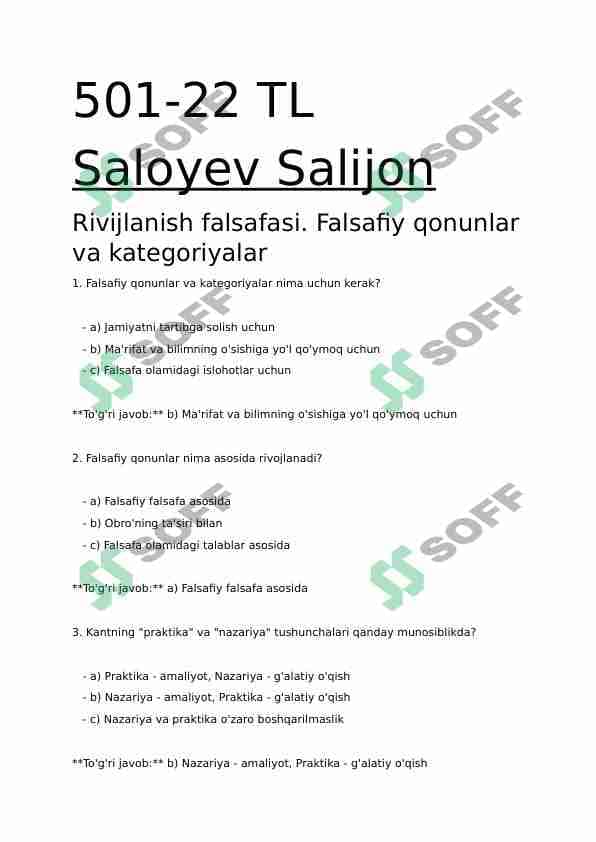 RIVOJLANISH FALSAFASI 1
