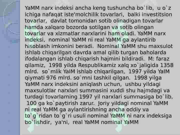 Milliy mahsulot (YaMM)ni ko’paytirish omillari va yo’llari 7