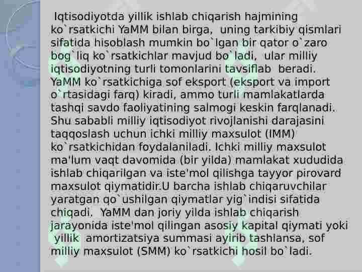 Milliy mahsulot (YaMM)ni ko’paytirish omillari va yo’llari 8