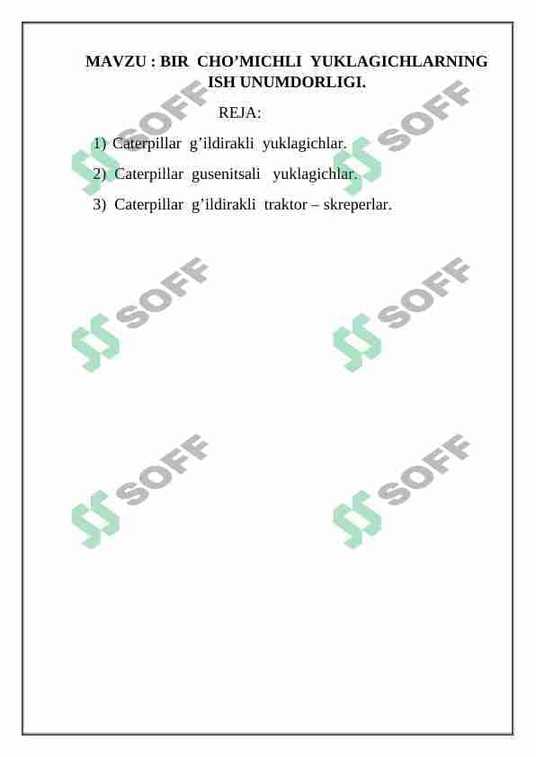 BIR  CHO’MICHLI  YUKLAGICHLARNING  ISH UNUMDORLIGI 1