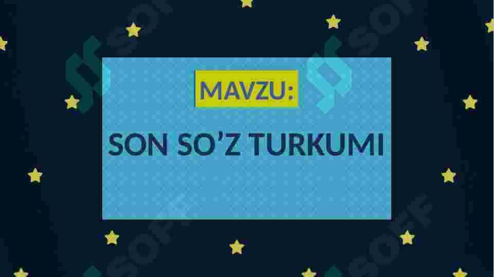 son so'z turkumi 3