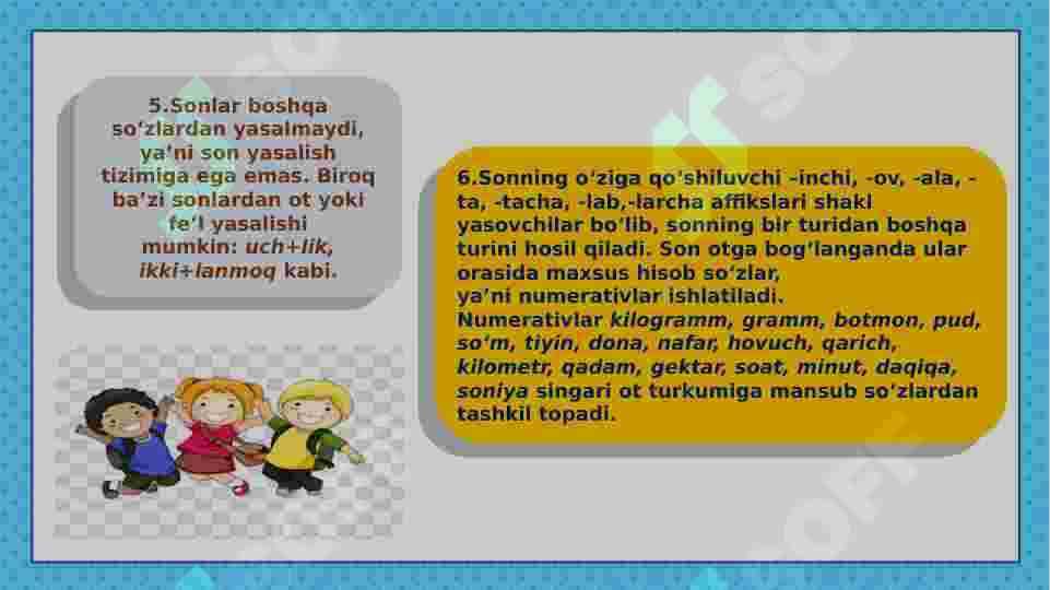 son so'z turkumi 7