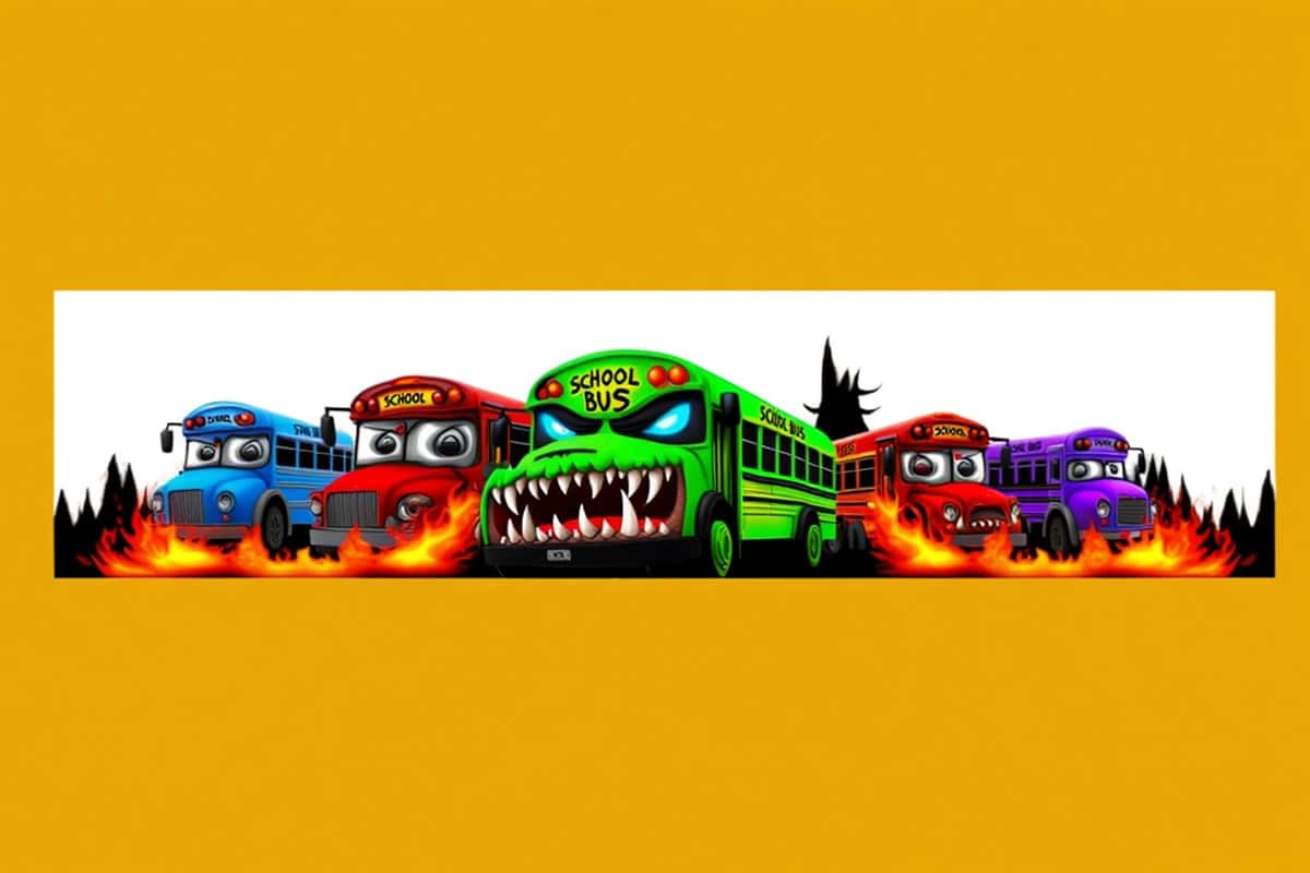 Professional School Bus Monster Gaming Banner for YouTube (YouTube uchun professional School Bus Monster o'yin banneri) 1