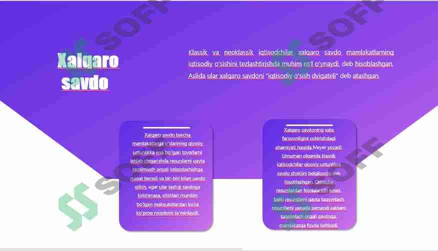Xalqaro savdo va iqtisodiy o'sish 1