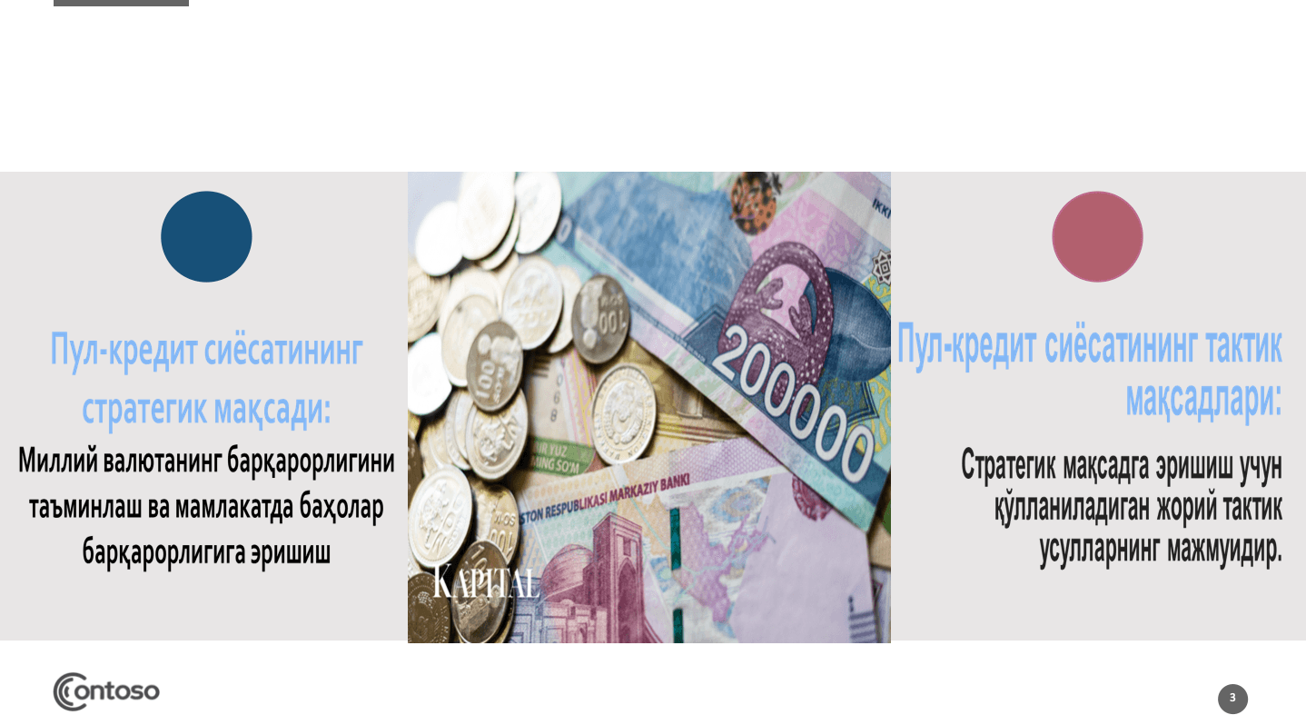 Миллий иктисодиётнинг барқарорлигини таъминлашда пул-кредит сиёсатининг ўрни 3