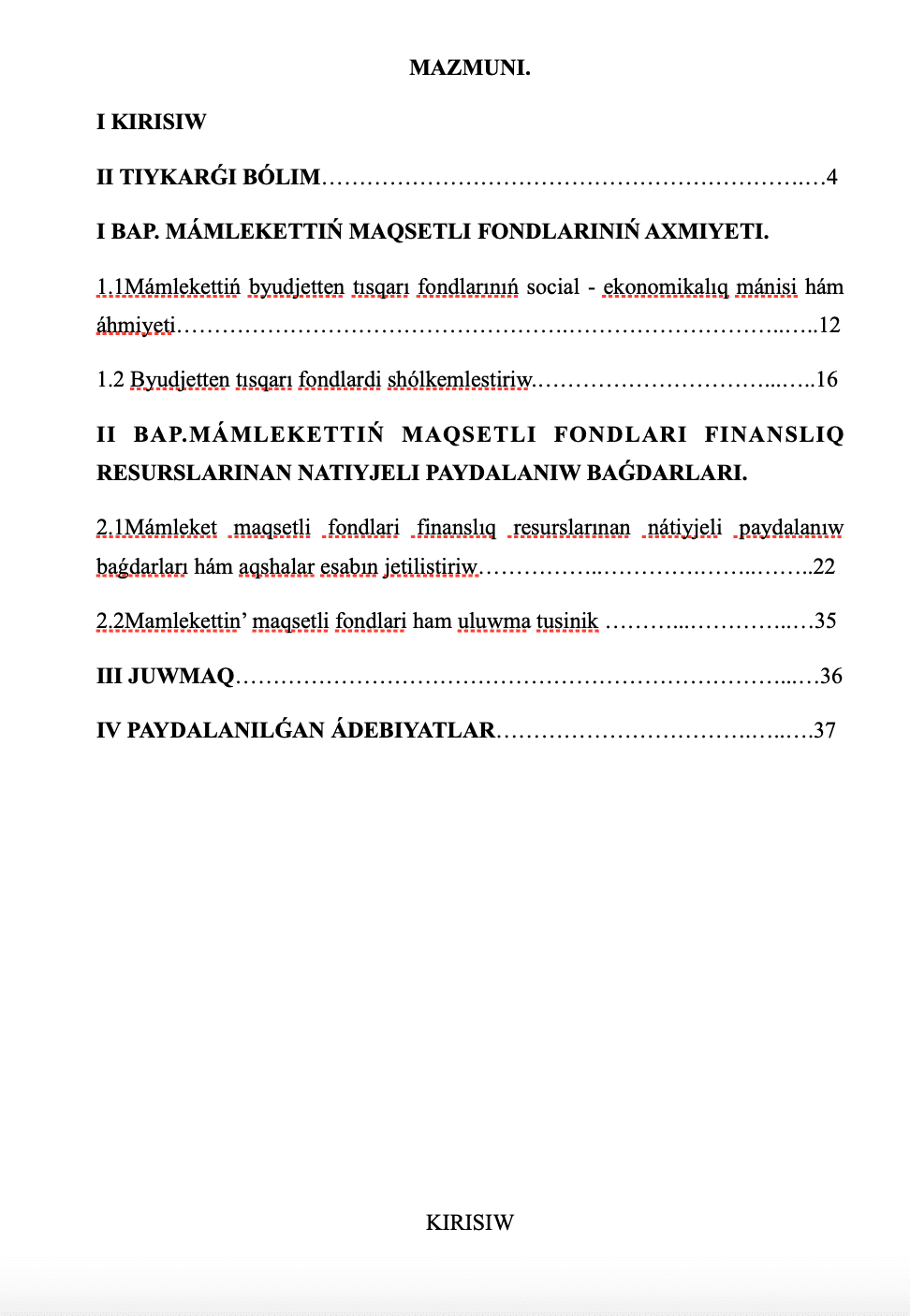 Mámlekettiń Maqsetli Fondlari Hám Ulwma Tusinik 1