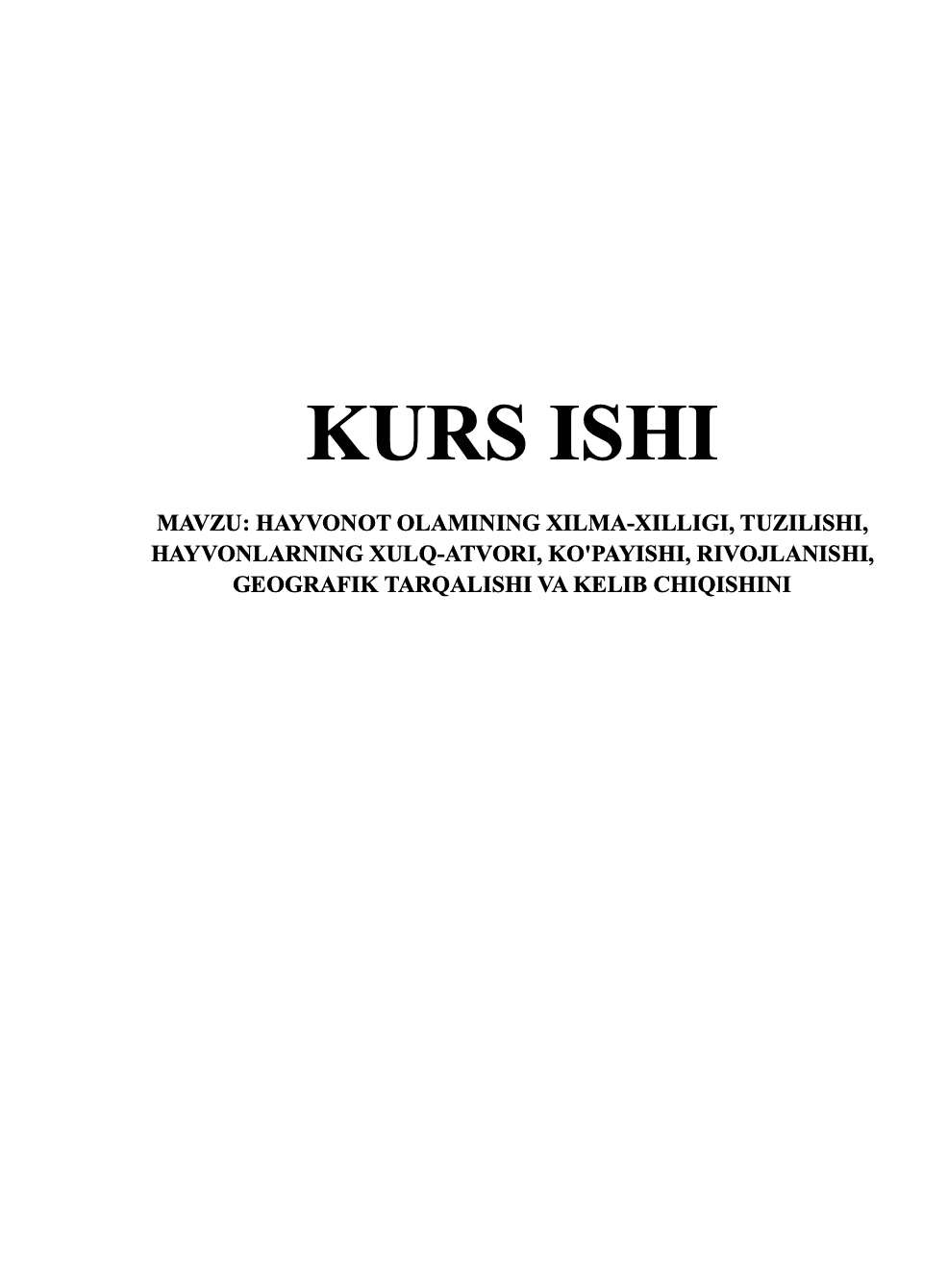 Hayvonot olamining Xilma-Xilligi va Tuzilishi 1