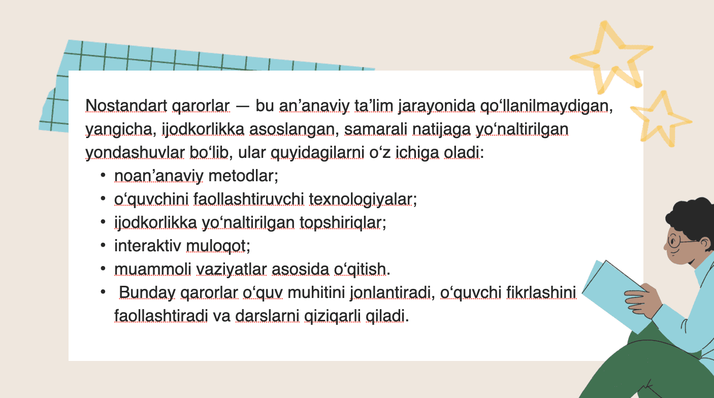 Nostandart qarorlar tushunchasi 4