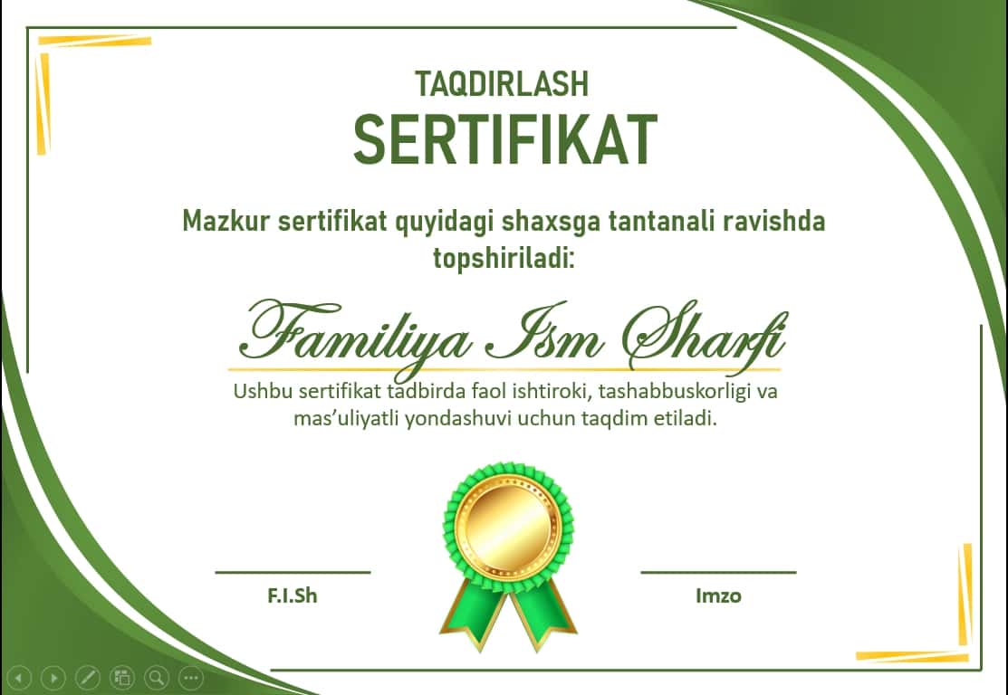 Sertifikat, Certificate, Сертификат 1
