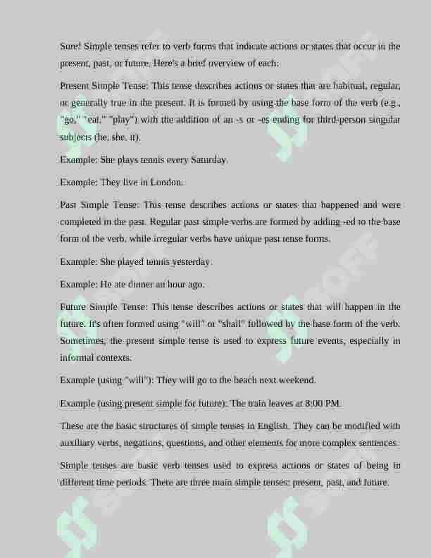 Simple Tenses 2