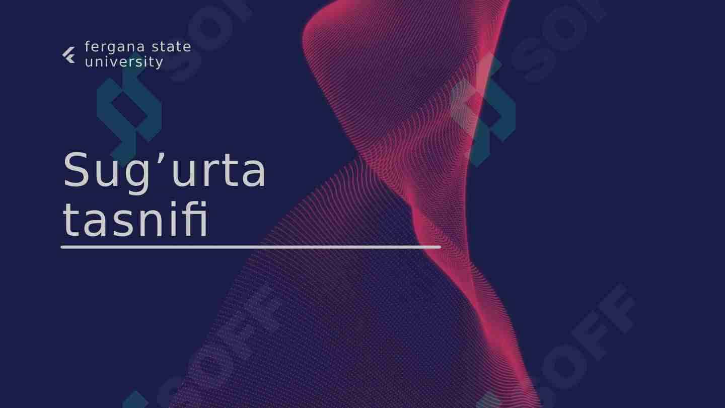 Sug’urta tasnifi