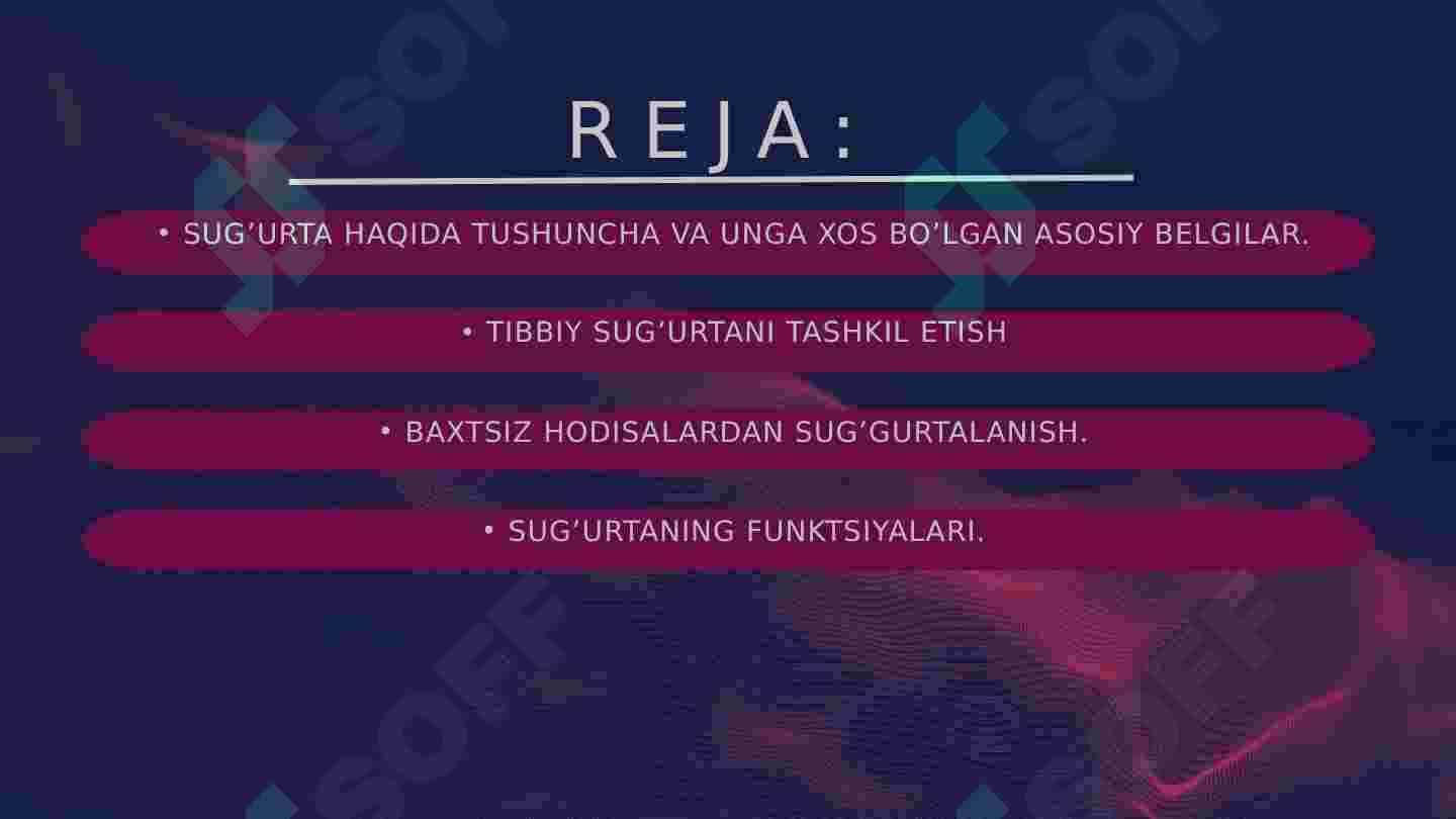 Sug’urta tasnifi 2