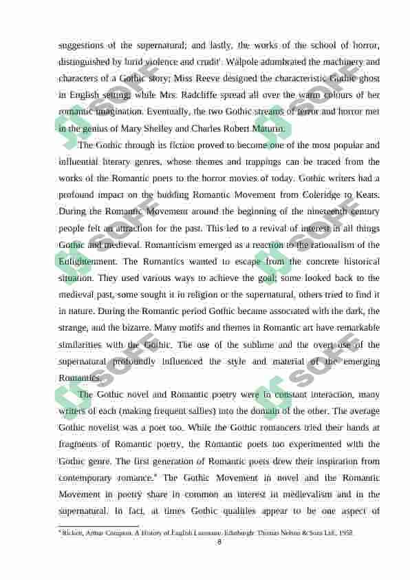 English romanticism and its development 8