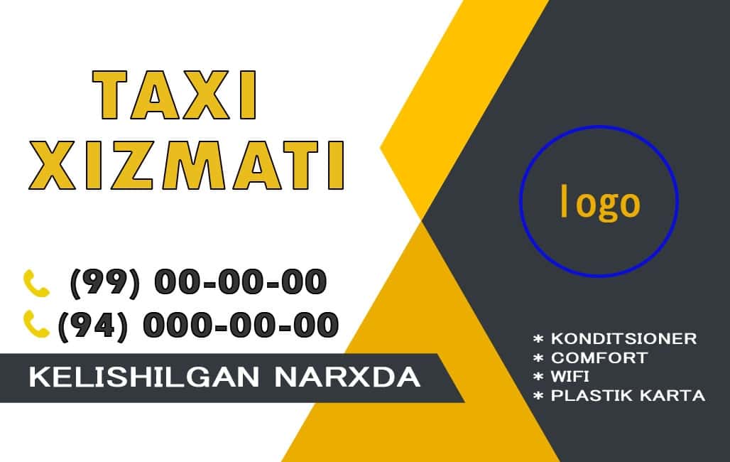 Vizitka Taxi xizmati uchun 1