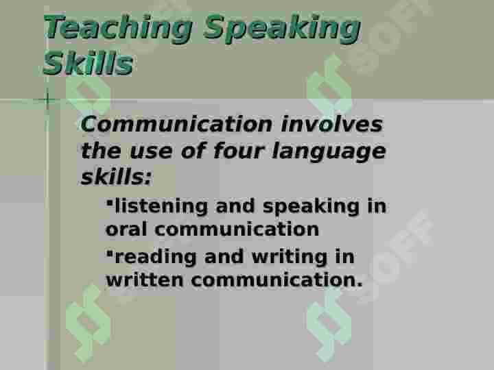 TEACHING SPEAKING 2