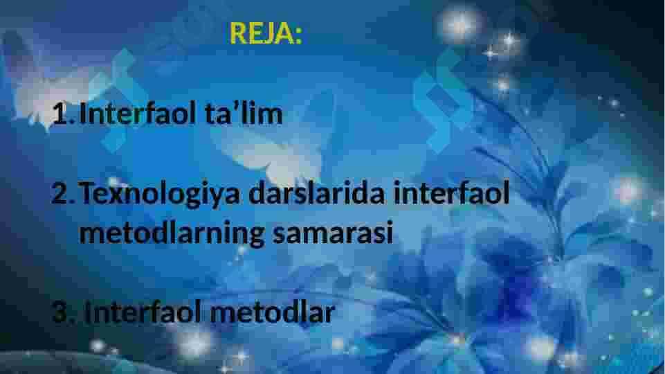 Texnalogiya datslarida interfaol usullarni qoʻllash 2