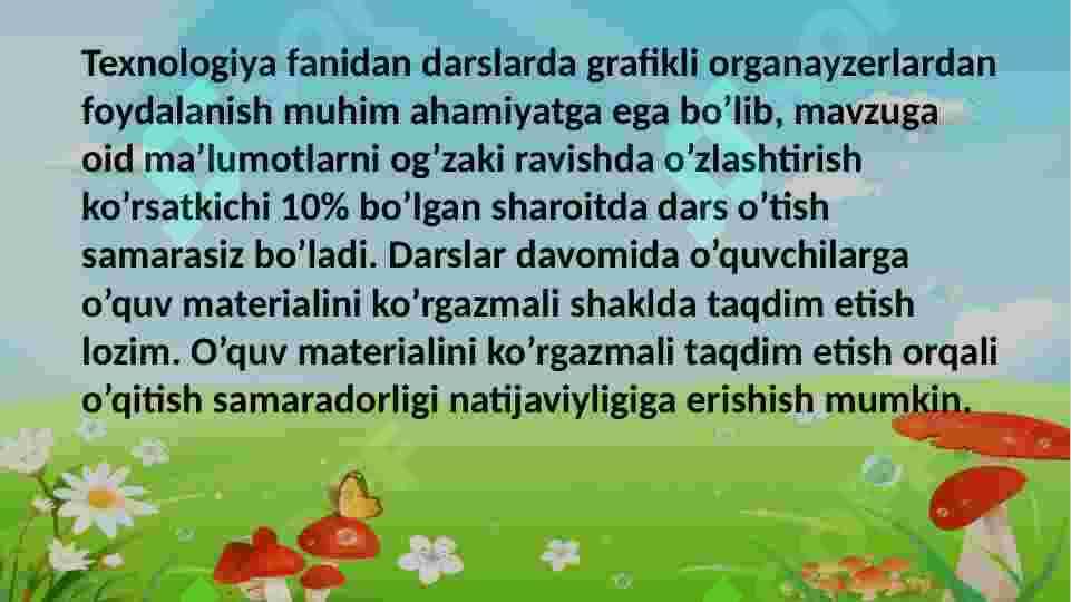Texnalogiya datslarida interfaol usullarni qoʻllash 7