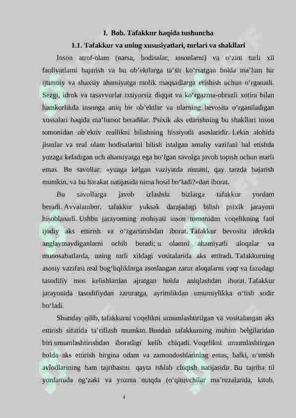 Tafakkur muammosi assotsiativ nazariyasi 4