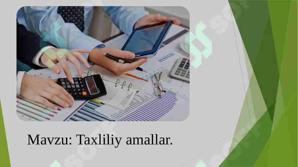 Tahliliy amallar