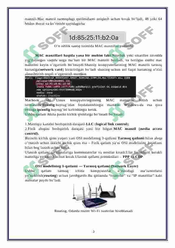 Tarmoqlarning OSI modeli 3