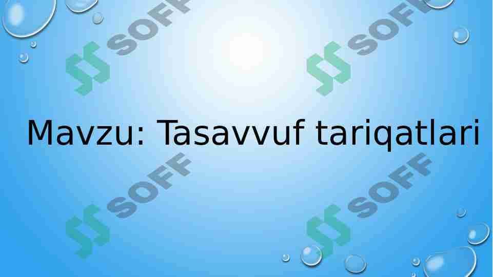 Tasavvuf tariqatlari 1