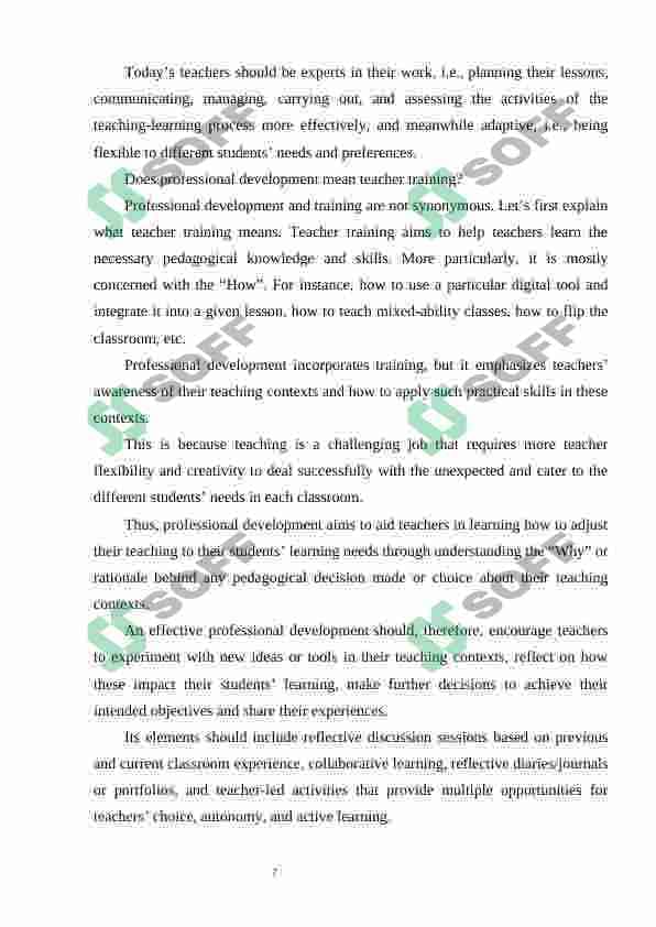 Teacher Development 7