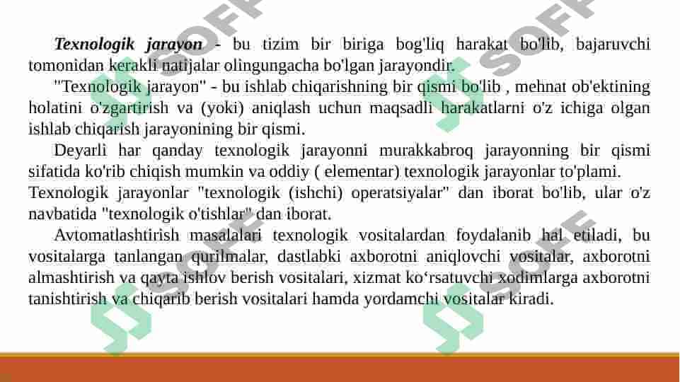 Texnologik jarayonlar 2