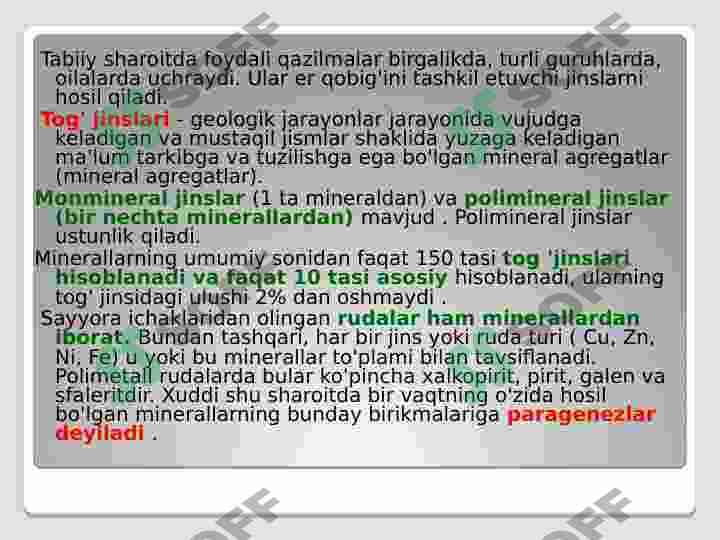 Tog` kon Tog` jinslari 2