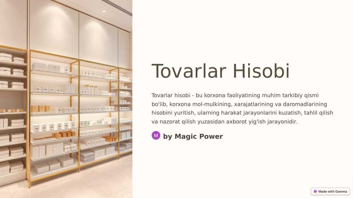 Tovarlar-Hisobi 1