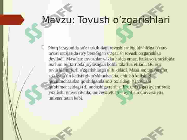 Tovush o’zgarishlari 2