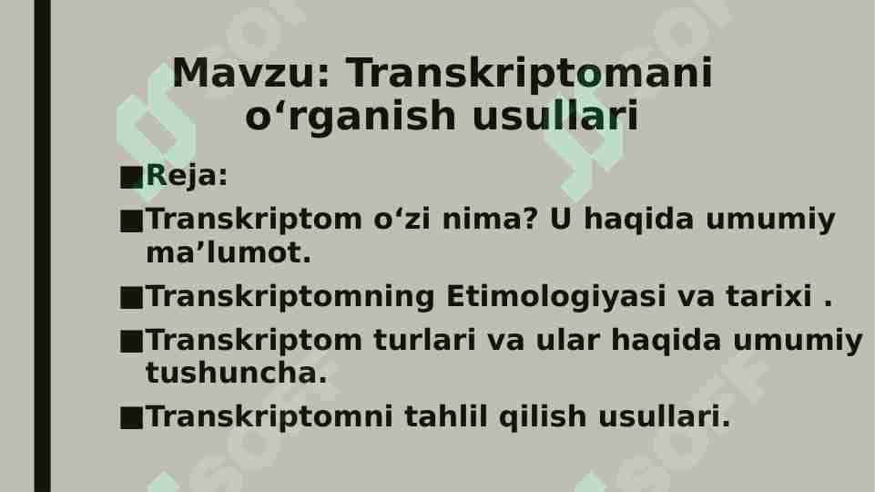 Transkriptomani oʻrganish usullari