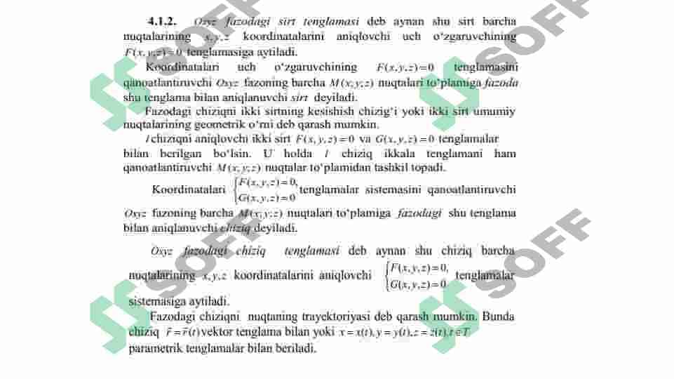 Fazoda tekisliklar tenglamasi. Fazoda to'g'ri chiziq va tekislik tenglamalari haqida tushuncha. Tekisliklar orasidagi burchak. Fazoda to’g’ri chiziqlar orasidagi burchak. 4