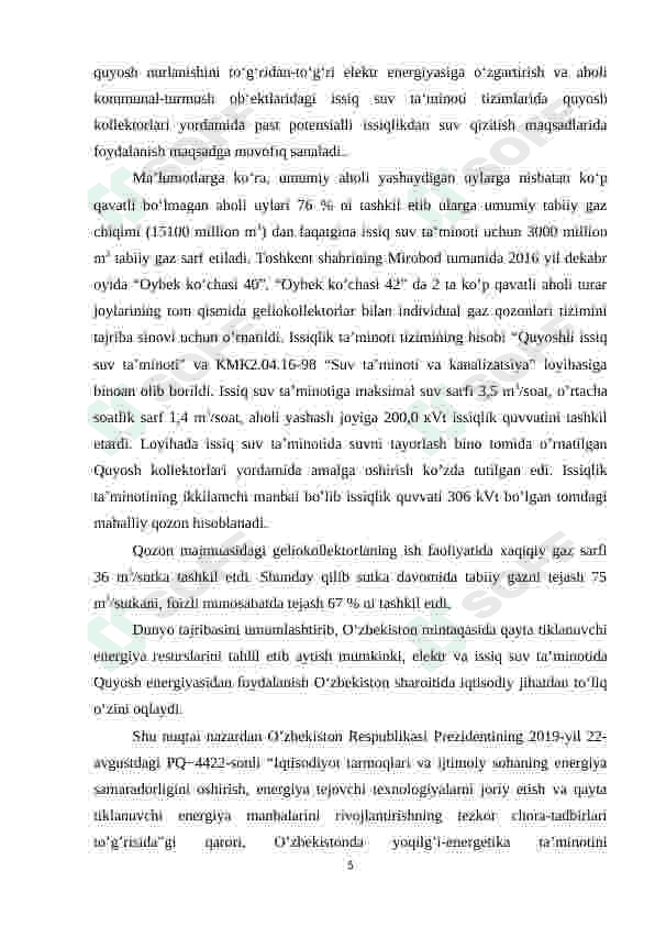 LOKAL TARMOQGA PARALEL ULANGAN 50 KW QUVVATDAGI QUYOSH FOTOELEKTRIK STANSYASINI O’RGANISH 5