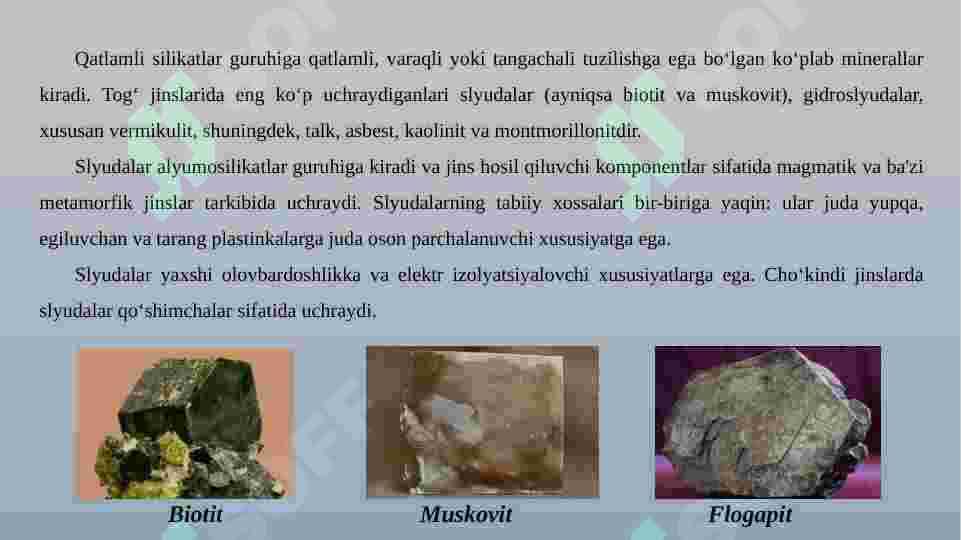 Varaqsimon silikatlar 3