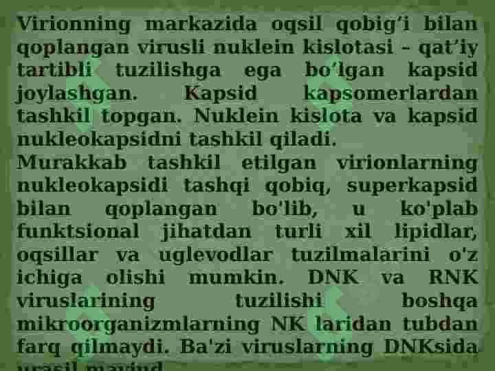 Viruslarning tuzilishi 6