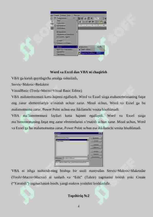 Vizual dasturlash (VBA) 4