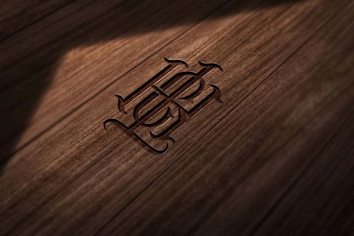 Yog'och logotip maketi | Wood logo mockup 1