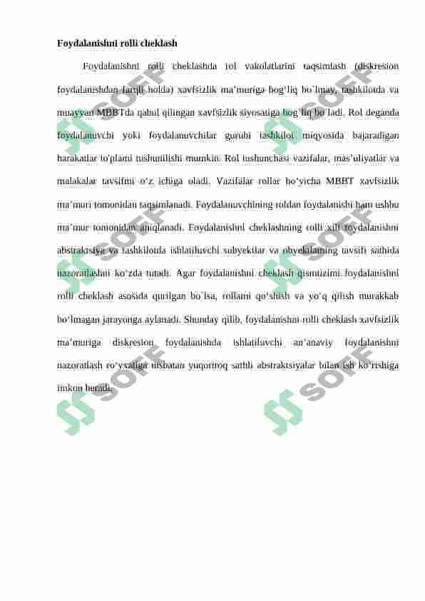 Xavfsizlikning Rolli modeli 3