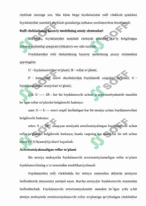 Xavfsizlikning Rolli modeli 5