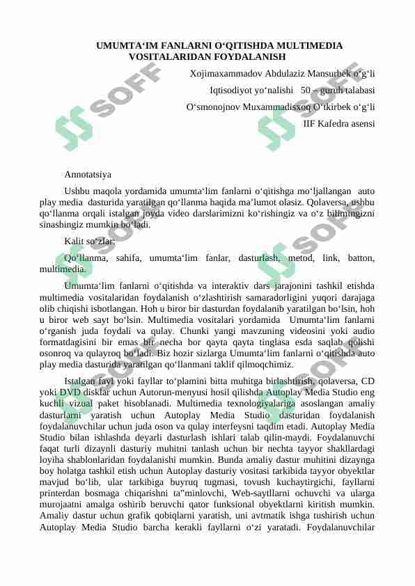 Multimediali o'qitish 1