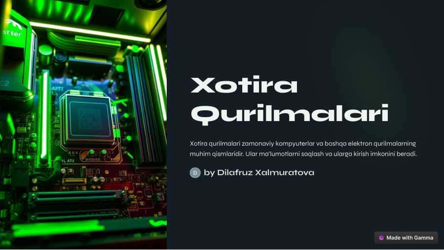 Xotira qurilmalari 1