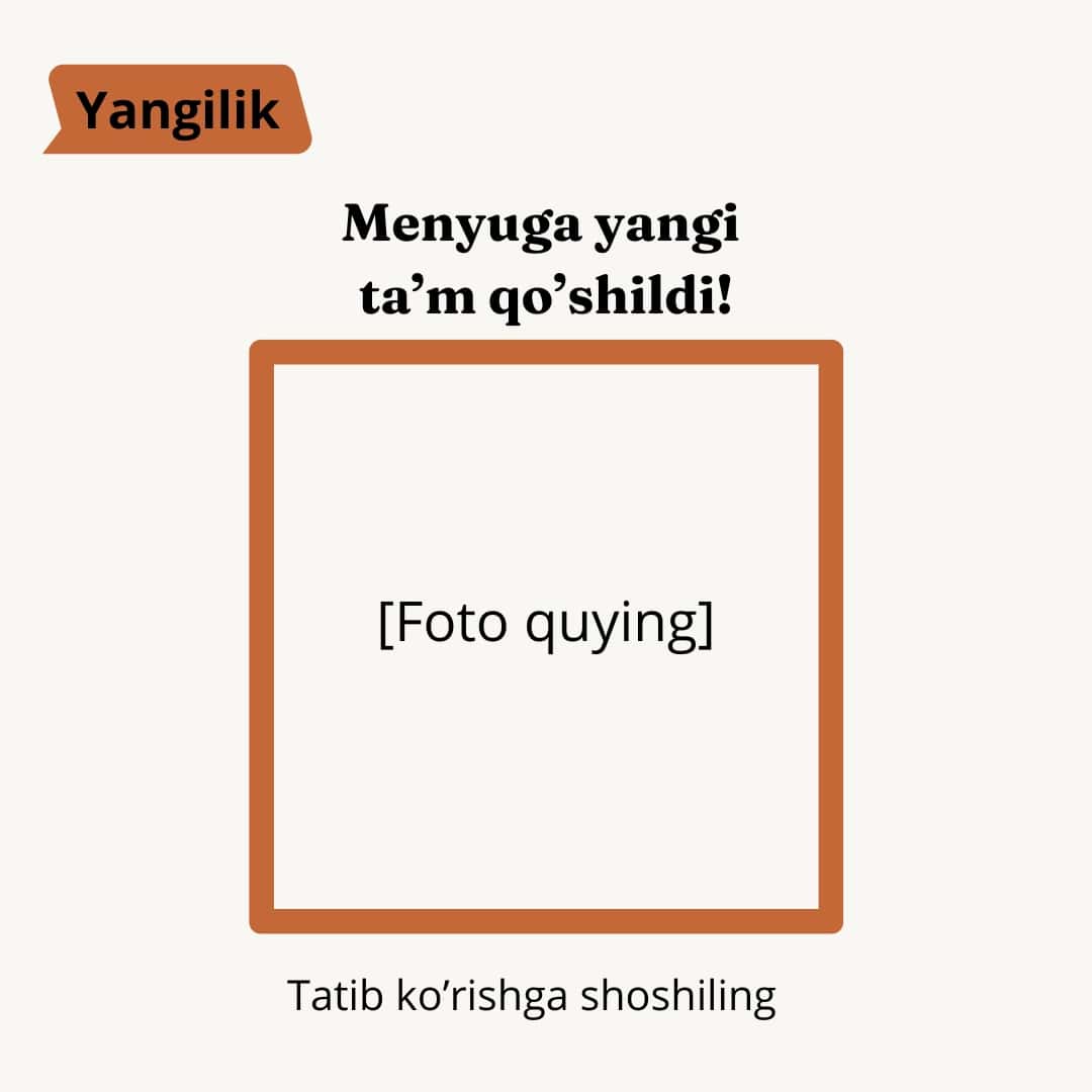 Kafe uchun 10 ta Instagram post shabloni (Canva) 2